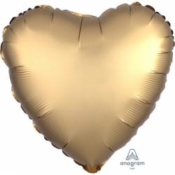 Balon foliowy satynowy Złoty Serce 43 cm